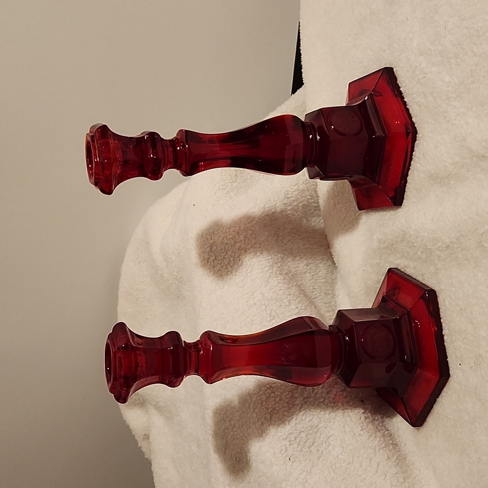 Fostoria glass candle holders